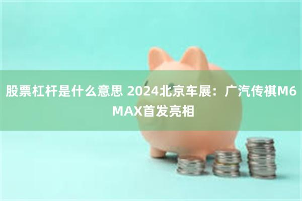 股票杠杆是什么意思 2024北京车展：广汽传祺M6 MAX首发亮相